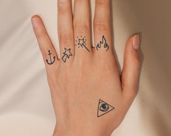Semi Permanent Tattoo | Magical Finger Pack X8 | Last up to 2 weeks | Vegan-Friendly | Gift Idea | Temporary Lasts 2 weeks | Halal |