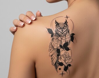 Majestic Owl Temporary Tattoo – Vegan Waterproof Semi Permanent Design