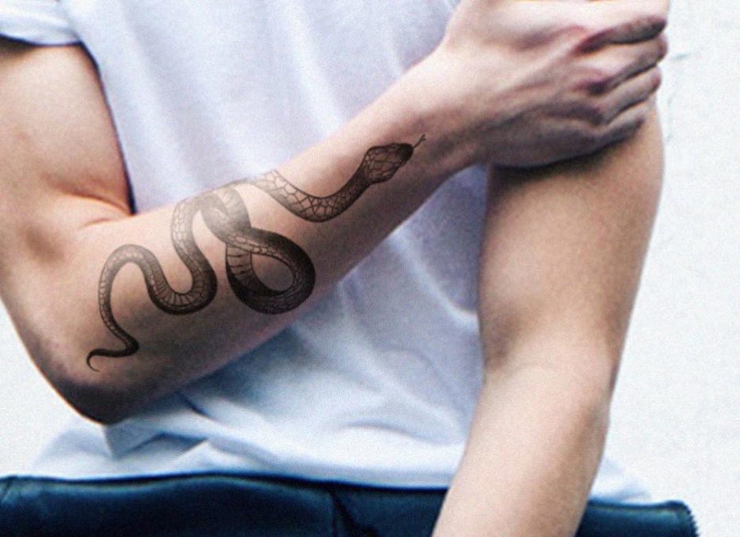 Semi Permanent Tattoo | Large Snake | Last up to 2 Weeks | Vegan ...