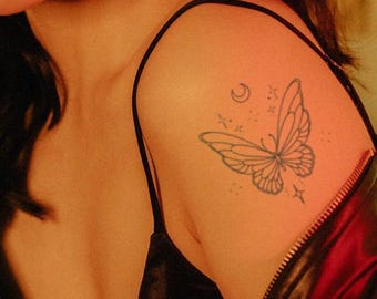 Semi Permanent Tattoo | Magical Butterfly | Last up to 2 weeks | Vegan-Friendly | Gift Idea | Temporary Lasts 2 weeks | Halal