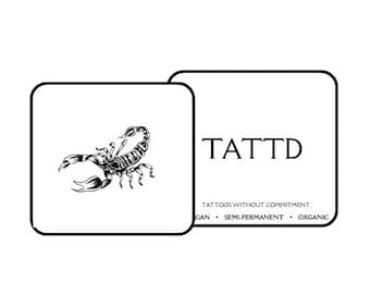 Semi Permanent Tattoo | SCORPION | Last up to 2 weeks | Vegan-Friendly | Gift Idea | Temporary Lasts 2 weeks | Halal