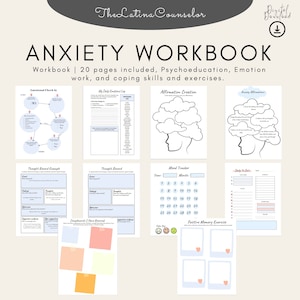 Anxiety Workbook, Anxiety Worksheets, Therapy Resources, Therapist