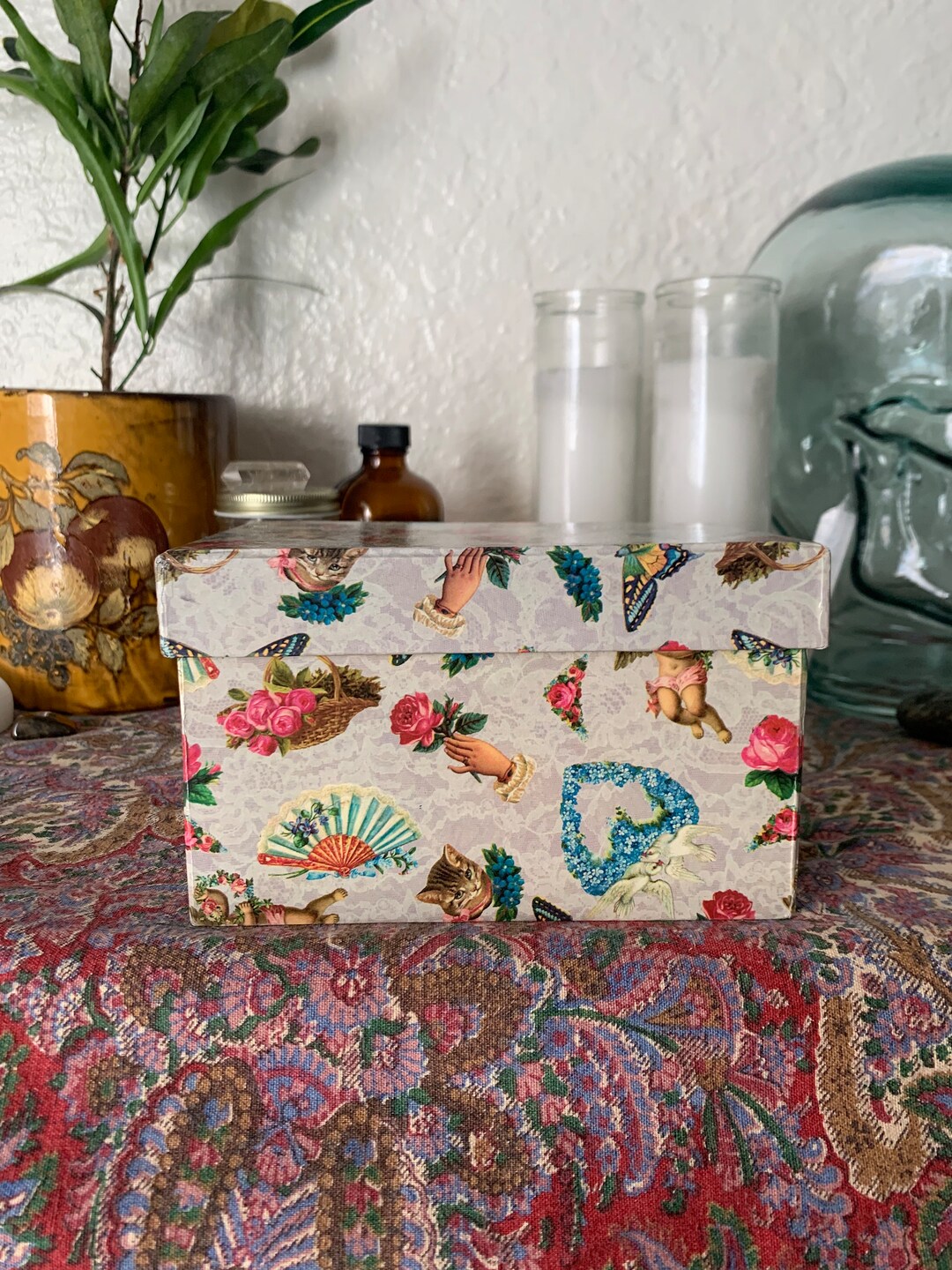 Keepsake 3 Layer Fold Out Box With Romantic Angels Cherubs Kittens ...