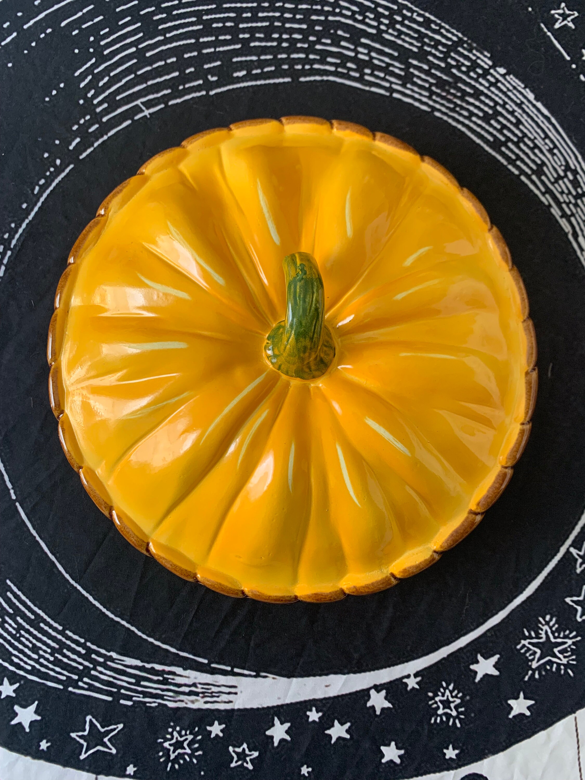 Vintage Ceramic Pumpkin Pie Dish With Lid Etsy