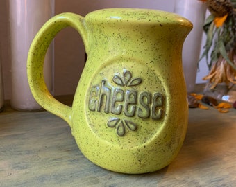 Large Lime Green Vintage Ceramic Cheese Shaker