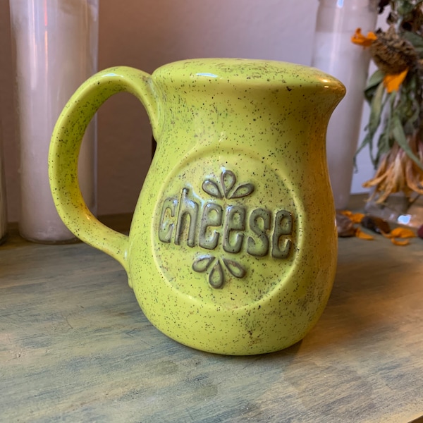 Large Lime Green Vintage Ceramic Cheese Shaker