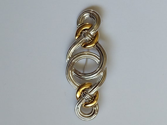 Givenchy Silvertone and Goldtone Pin Brooch - image 2