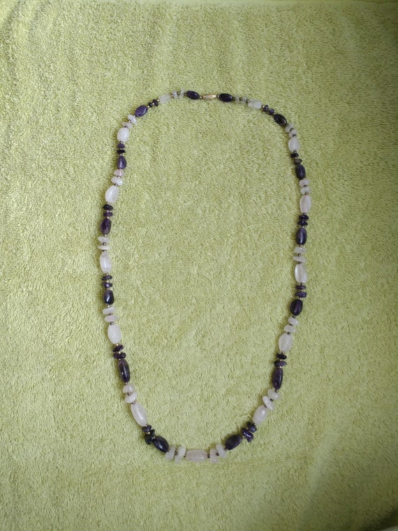 Amethyst and Pale Rose Quartz Necklace
