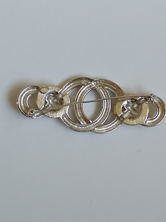 Givenchy Silvertone and Goldtone Pin Brooch - image 3