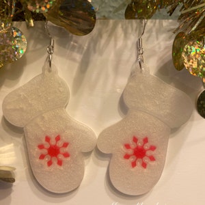 Mittens orecchini fatti a mano ispirati al Natale