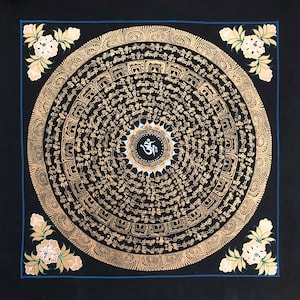 Hand-painted OM Mantra Mandala