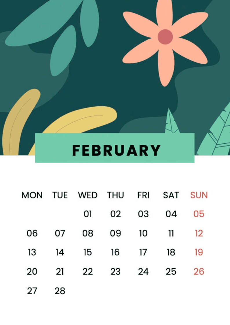 Printable 2023 Wall Calendar Printable 2023 Desk Calendar Etsy