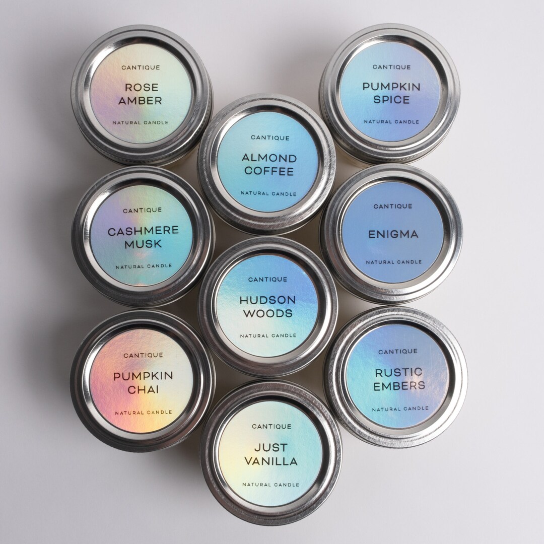 MINI Candle 4oz Mason Jar Holographic Decor Variety Pack Perfect for ...