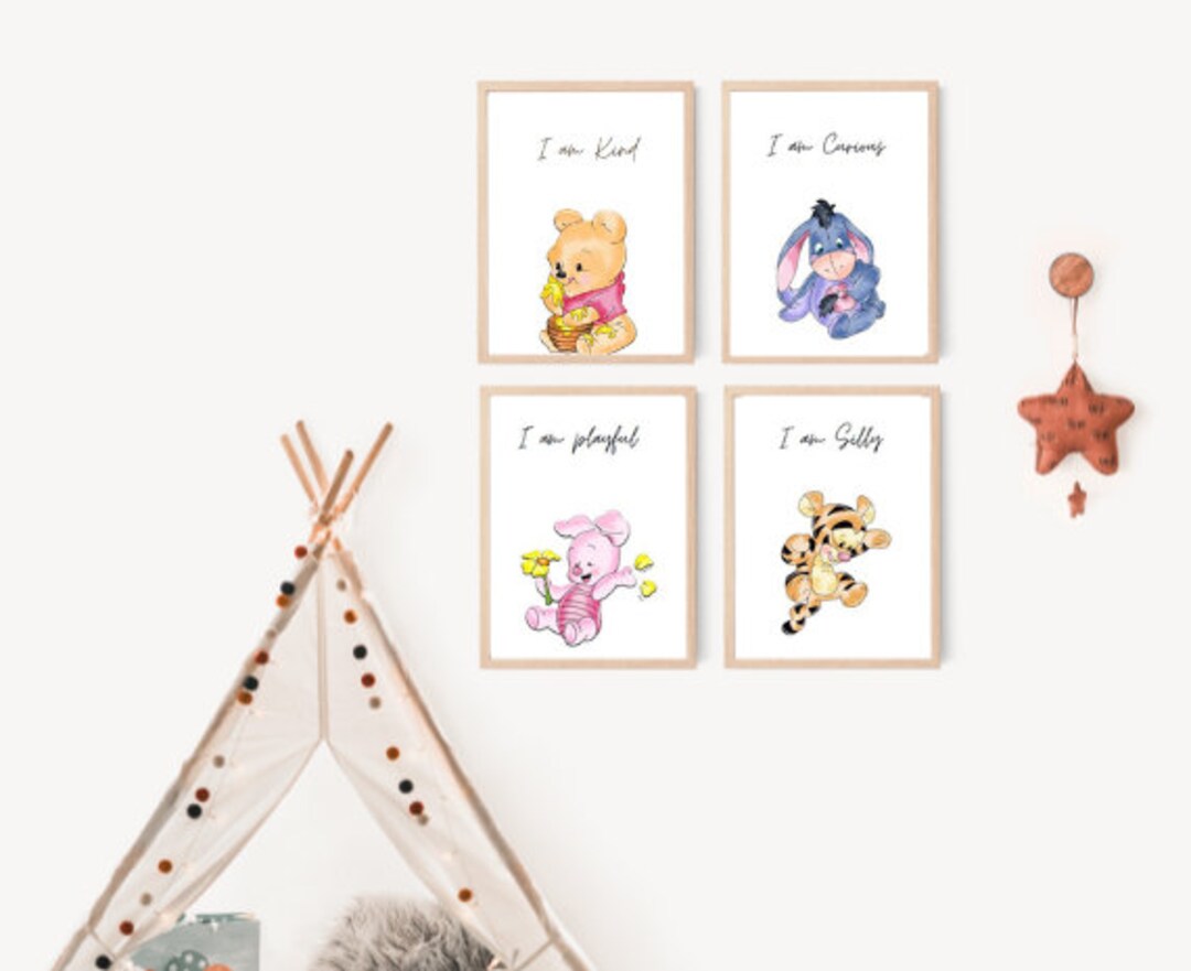 Winnie the Pooh and Friends Digital Wall Art for Nursery, Playroom or ...
