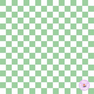Può includere: Uno schema senza cuciture di quadrati bianchi e verde chiaro alternati. Lo schema ricorda una scacchiera.
