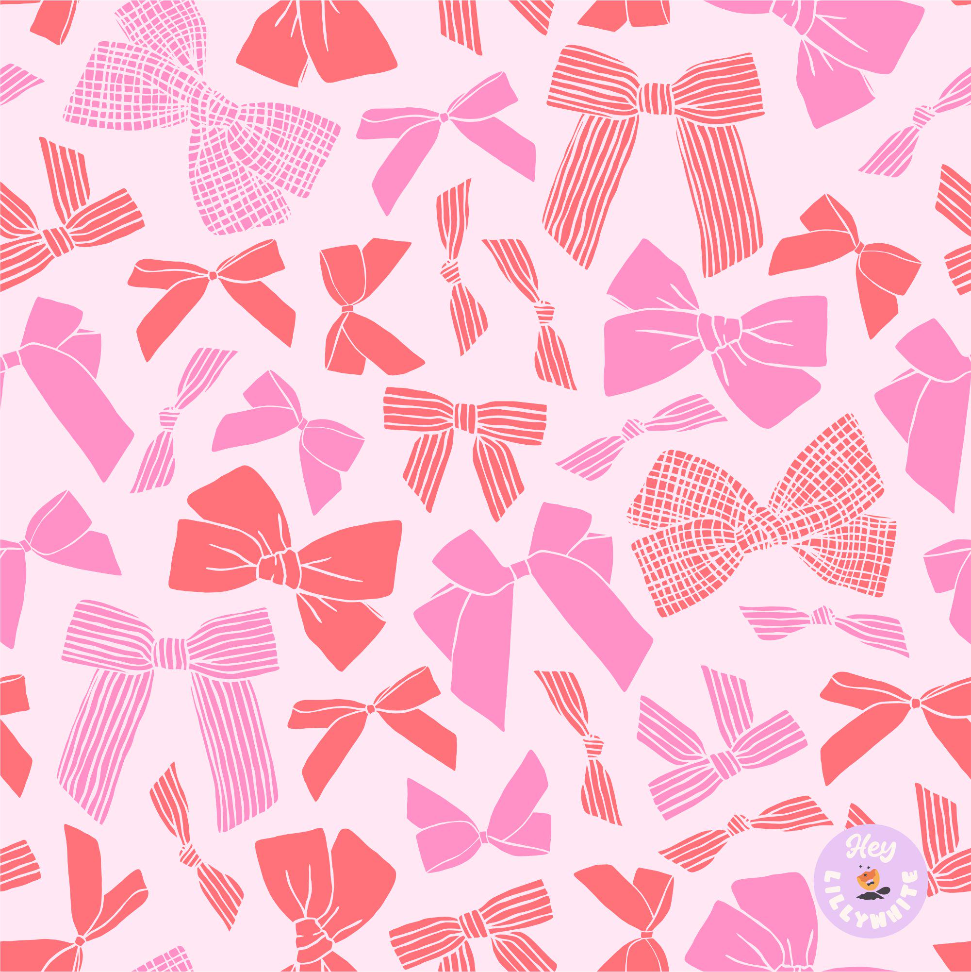 Coquette Bows Seamless Pattern Girls Pink and Red Ribbon Seamless ...