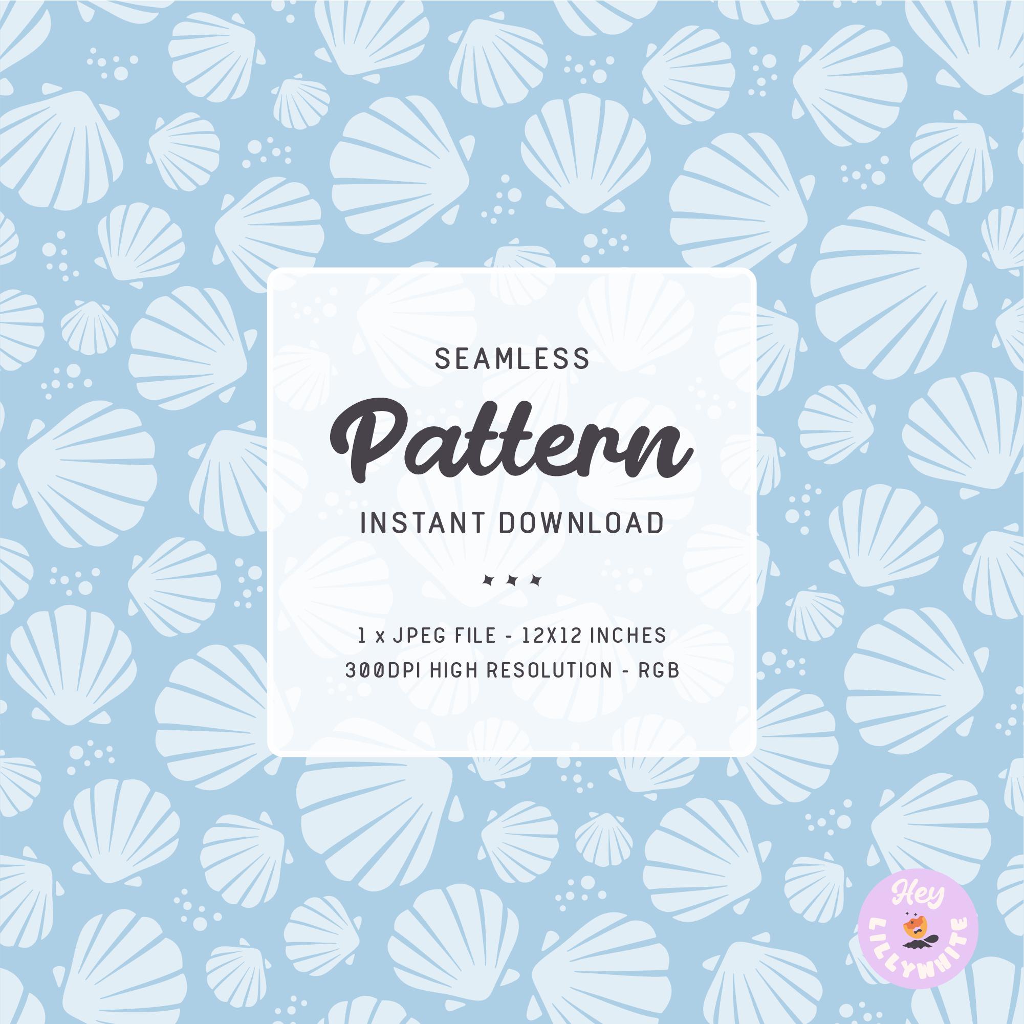 Light Blue Shells (tone-on-tone), Seamless Pattern for Fabric Printing ...