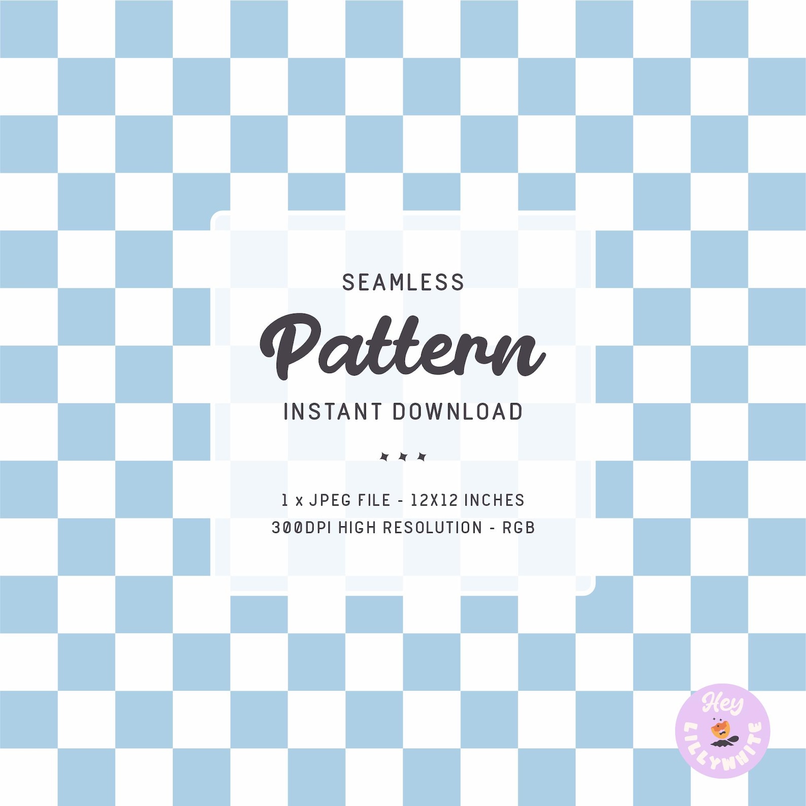 Pale Blue Checked Pattern Light Blue and White Checkered Pattern, Checkerboard Seamless Repeating ...