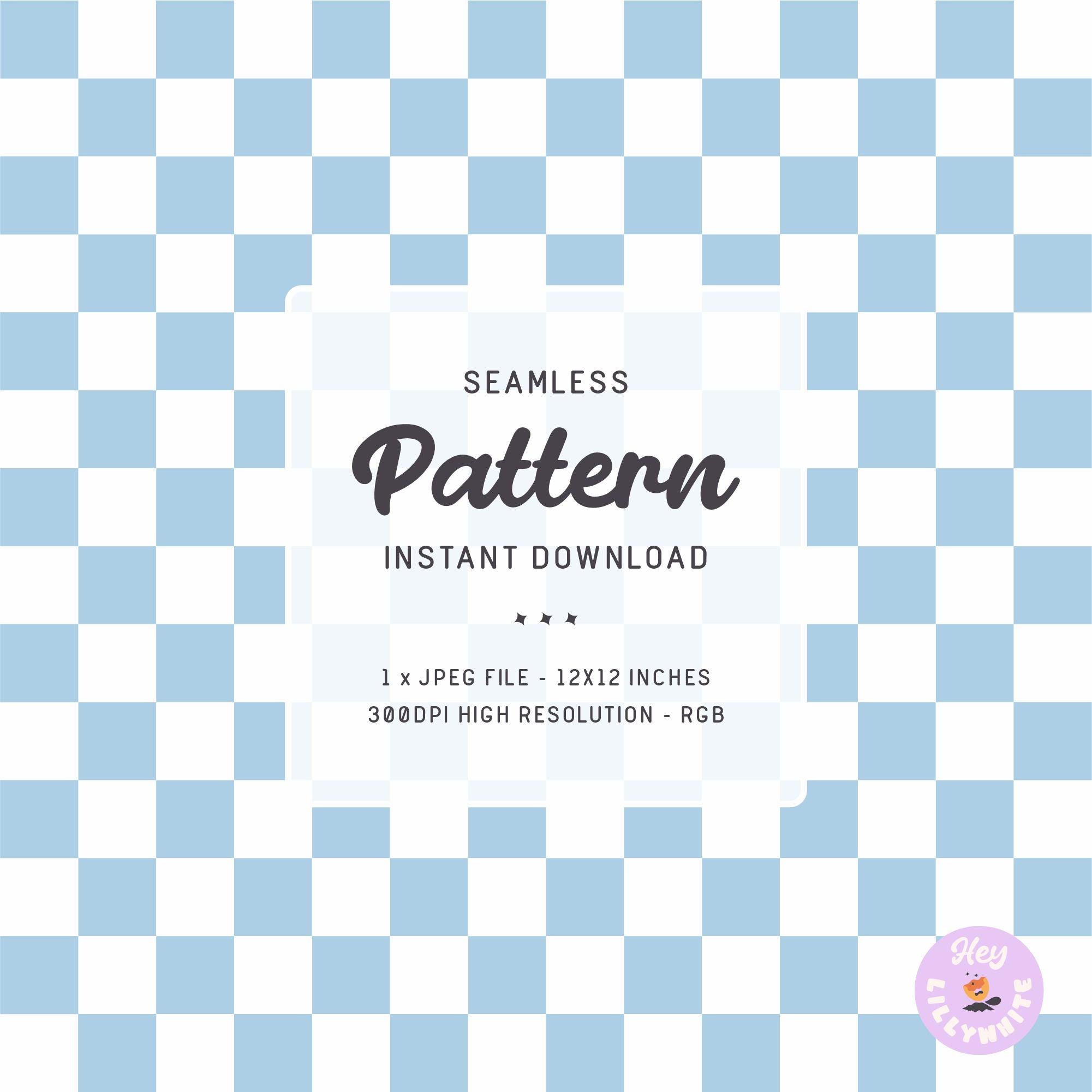 Light Blue and White Checkered Pattern, Checkerboard Seamless Repeating ...