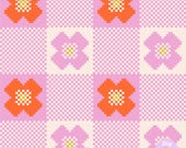 Pixel Checkered Flowers Seamless Repeat Pattern, Pixel Art, Pixel Flowers Seamless Pattern, Sublimation Repeat Pattern Textile Pattern File