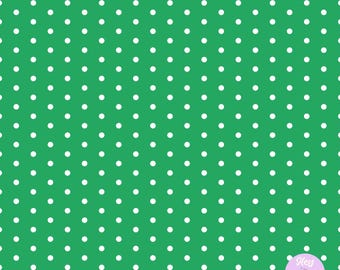 Emerald Green and White Polka Dot Seamless Pattern for Fabric Printing or Paper Printing, Small Spots, Green Dots, Printable Digital File
