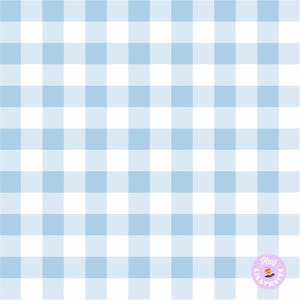 May include: A seamless pattern of alternating white and light blue squares, creating a gingham pattern.