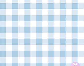 May include: A seamless pattern of alternating white and light blue squares, creating a gingham pattern.