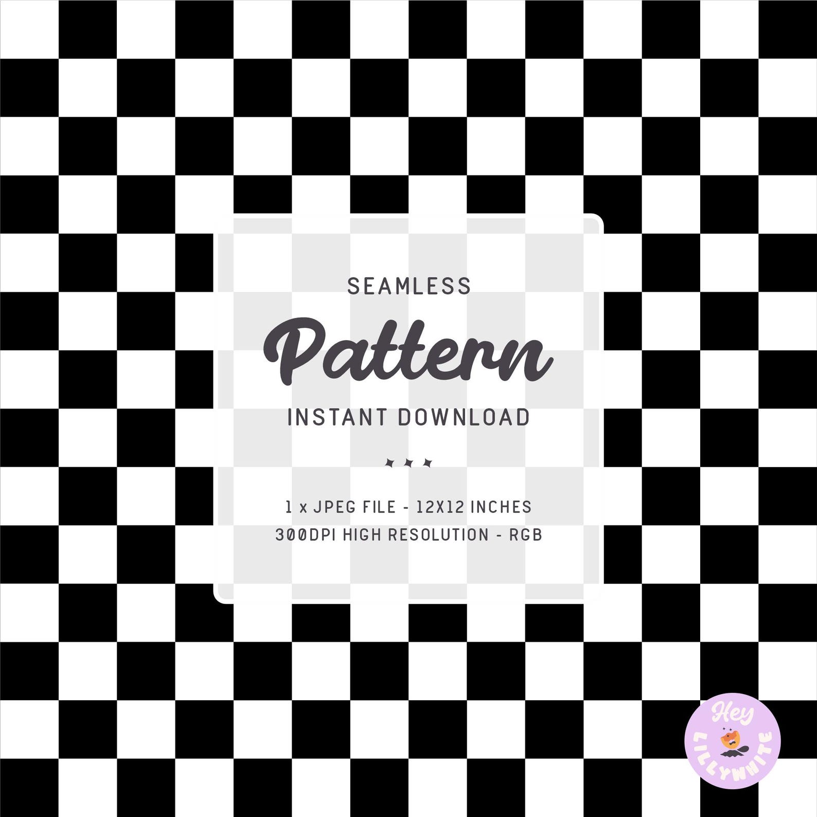 Black and White Checkered Seamless Pattern, High Resolution Repeating ...
