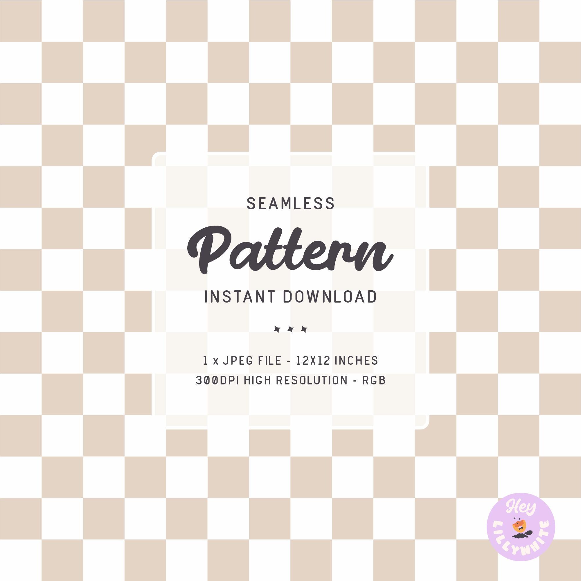 Beige and White Checkered Seamless Pattern, Neutral Checkered Repeating ...