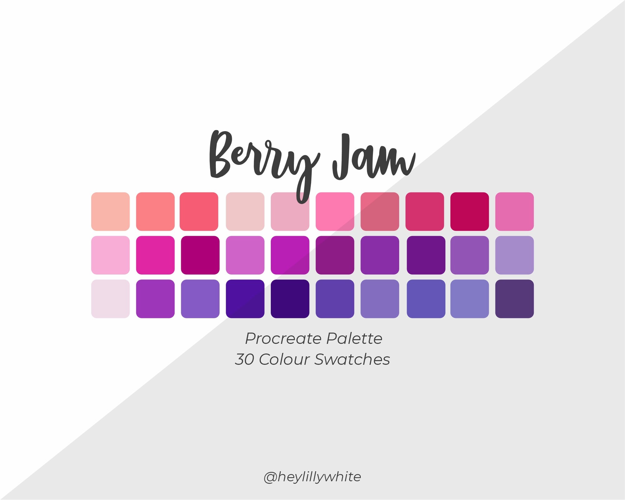 Purple Procreate Colour Palette, Purple Procreate Swatches, Palette for ...