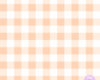 May include: A seamless pattern of alternating peach and white squares. The pattern is a classic gingham design.