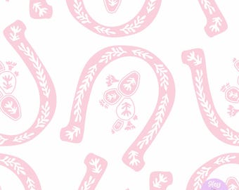 Missy Maker Horseshoe Seamless Pattern in Light Pink and White, 300dpi High Resolution File for Fabric or Paper Printing, Cute Cowboy Repeat