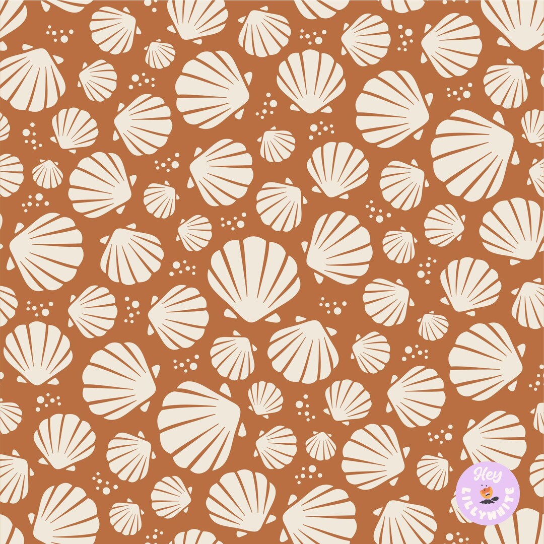 Shells in Terracotta and Sand, Seamless Pattern for Fabric Printing or ...