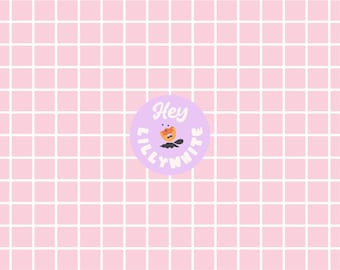 Thin Grid Lines in White and Light Pink, Seamless Repeat Pattern for Fabric or Paper Printing, Light Pink Grid, 300dpi High Resolution File
