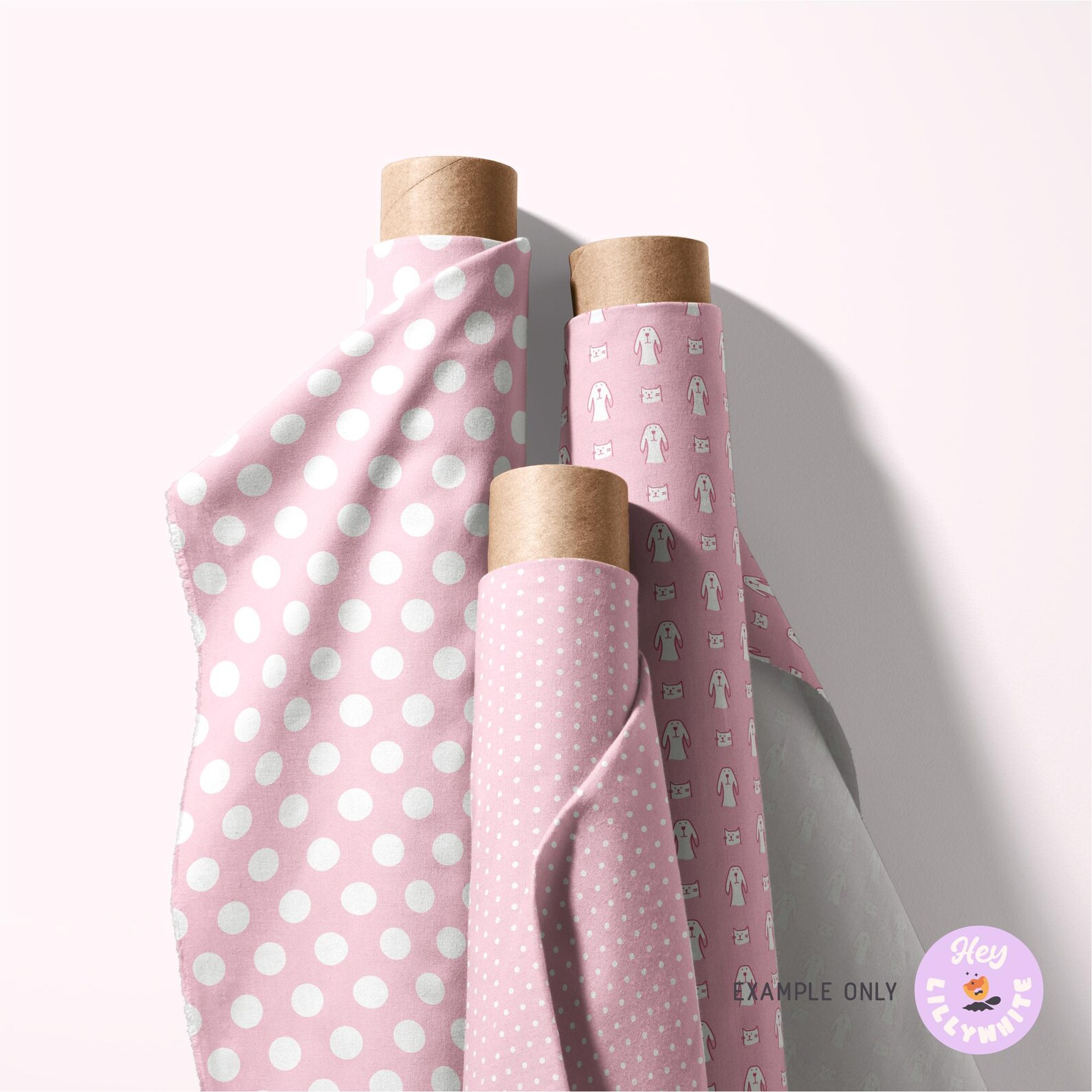 Light Pink and White Polka Dot Seamless Pattern for Fabric Printing or ...