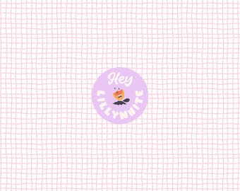 Thin Hand-drawn Grid Lines in Light Pink and White, Seamless Repeat Pattern for Fabric or Paper Printing, Light Pink Grid, High Resolution