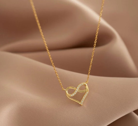 Fashion thin gold chain heart pendant