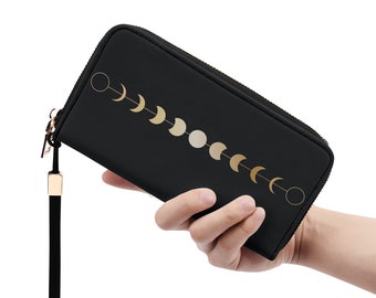 Gouden Maanfase Portemonnee - Boho Clutch Portemonnee -