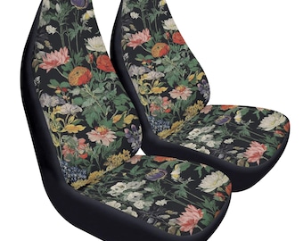 Vintage Floral Car Seat Covers – Botanical Garden Print, Set of 2