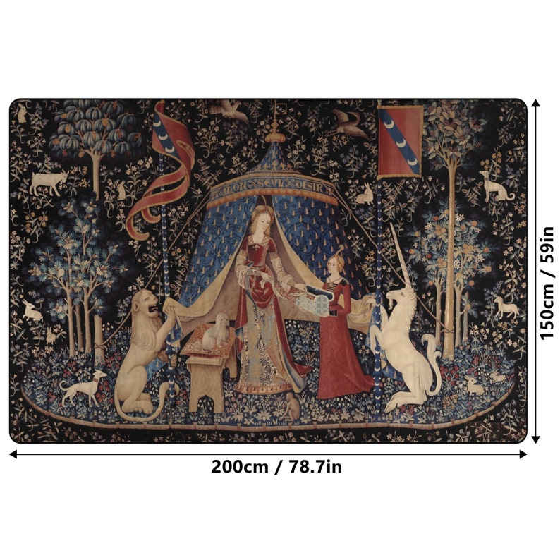 Unicornio medieval Alfombra de acento Alfombra de arte Alfombra de área de sofá imagen 6