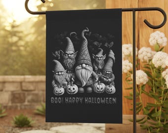 Garden Banner House Flag Halloween Gnome Troll Yard Flag, Scandinavian Nisse Tomte, House Decor, Norwegian Tomtar, Huldufólk Duendes