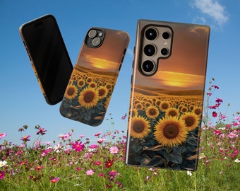 Sunflower Field Phone Case: Dual Layer Cottagecore Floral