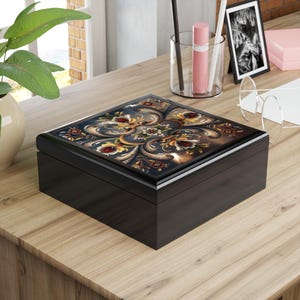 Skandinavische Rosemaling Schmuckschatulle Keramikoberteil, norwegisches schwedisches Interesse Geschenk, Schmuckorganisator, Schmuckhalter, dekoratives Andenken