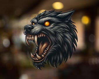 Fenrir Left-Facing Outdoor Sticker, Norse Wolves, Viking Wolf Die-Cut Vinyl Decal, Fun Gift Idea, Window Car Laptop, Water Bottle Sticker