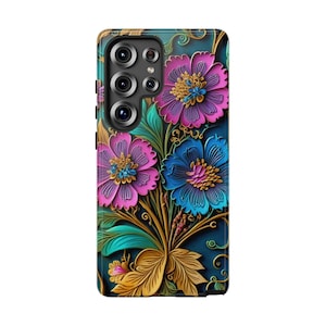 Custodia per telefono da scrivania floreale personalizzata abbinata al tappetino da scrivania e al mouse pad Regalo floreale 3D per studenti Fiori 3D Regalo per la mamma S25 iPhone 16
