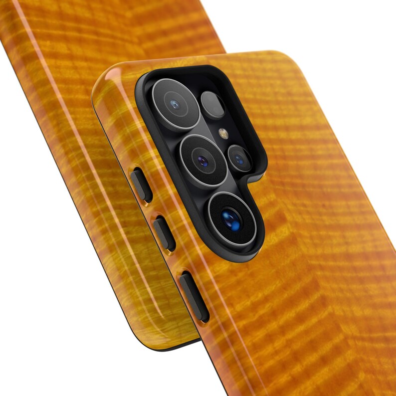 RELIC Series Tiger Flamed Maple Wood Guitar Finish Phone Case - FAUX Wood Sunburst Protective Tough Case Gibson, Suhr, Strat image 16