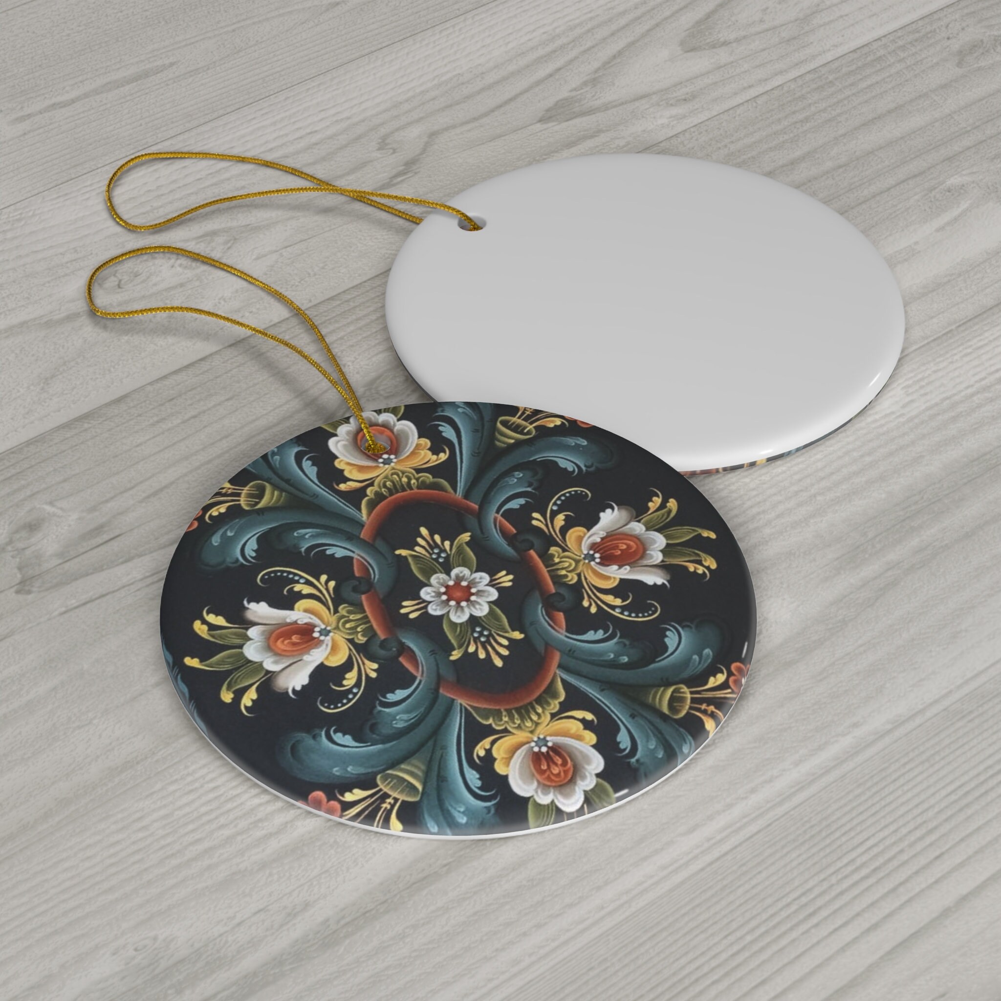 Rosemaling Christmas Ornament Scandinavian Family Heirloom Ornament