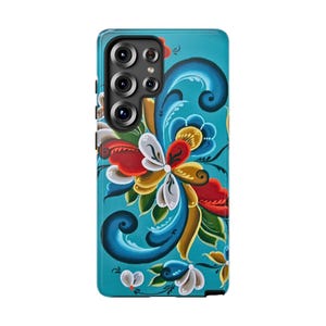 Antique Rosemaling Vibe Phone Case Dual Layer Scandinavian Painting Telemark Rosemale Kurbits