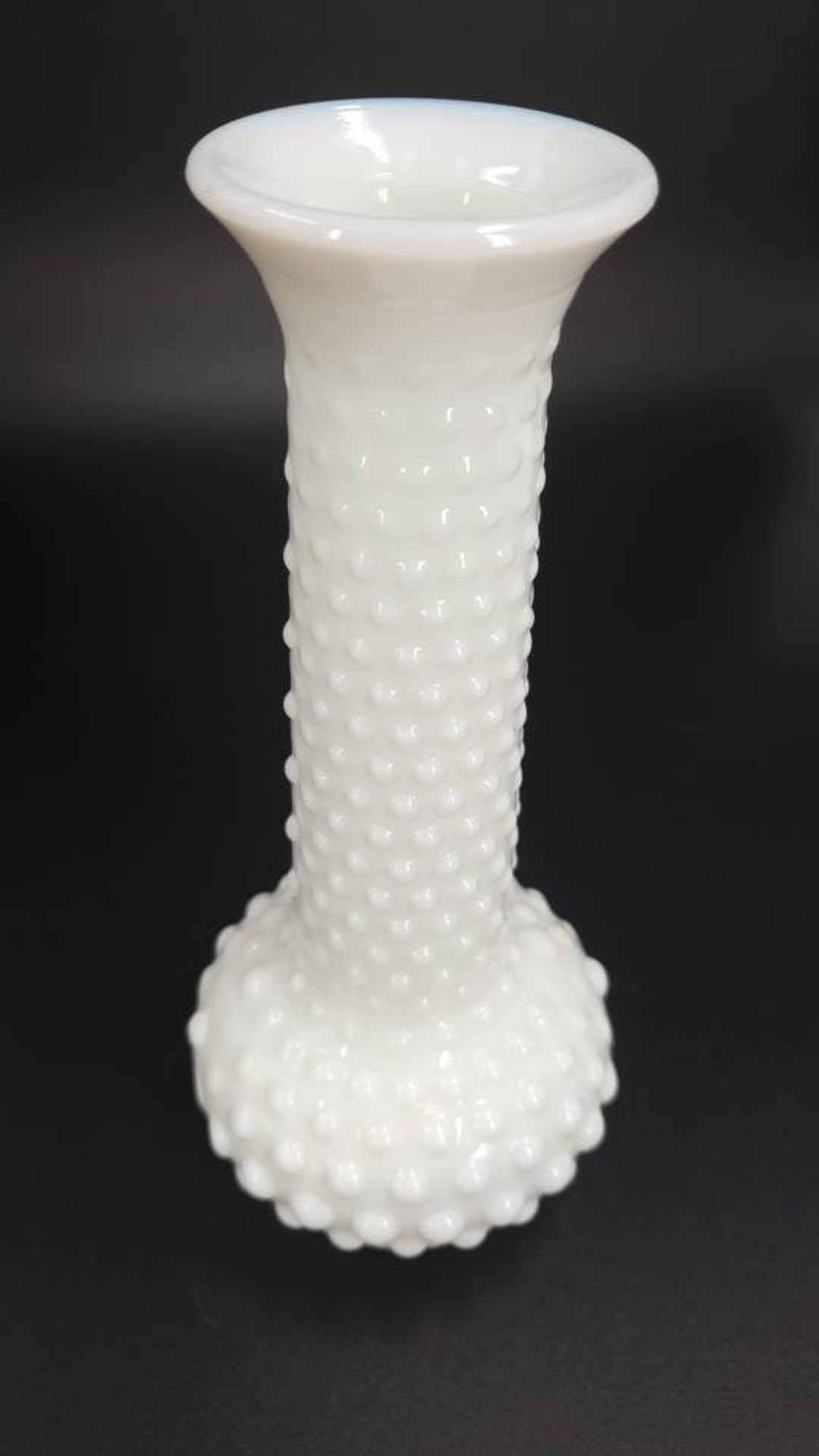 Vintage Hobnail Milk Glass Bud Vase 7 1/2 Likely Etsy