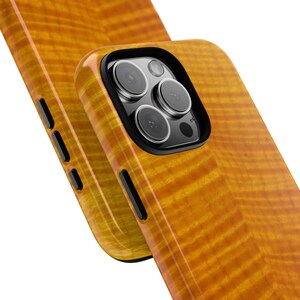 RELIC Series Tiger Flamed Maple Wood Guitar Finish Phone Case - FAUX Wood Sunburst Protective Tough Case Gibson, Suhr, Strat image 2